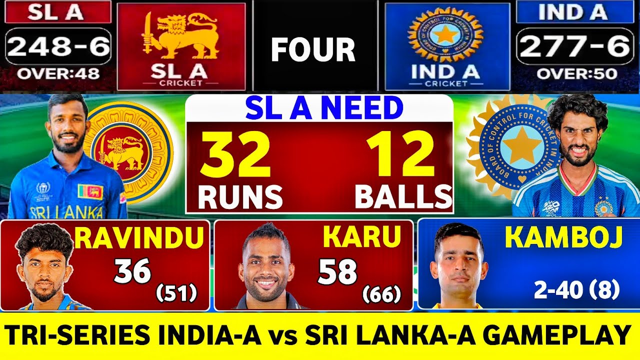 India A vs Sri Lanka A | Tri-series Match 1 | Gameplay
