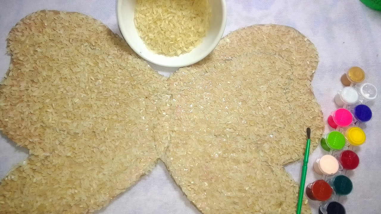Unique Butterfly Wall Hanging Craft Using Rice .. Home Decoration Ideas 🥳 