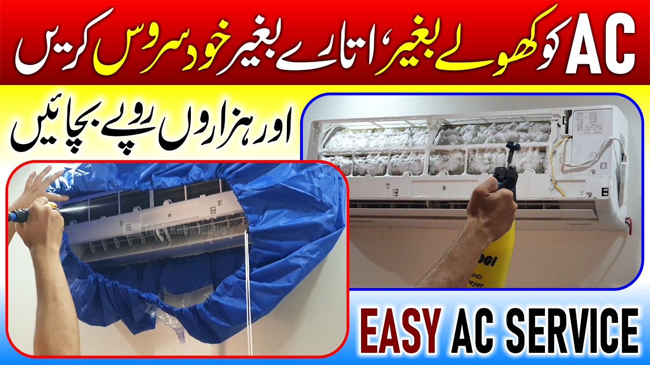 AC Service at Home with AC Service Bag & Pressure Foamy Bottle, How to Clean Split AC