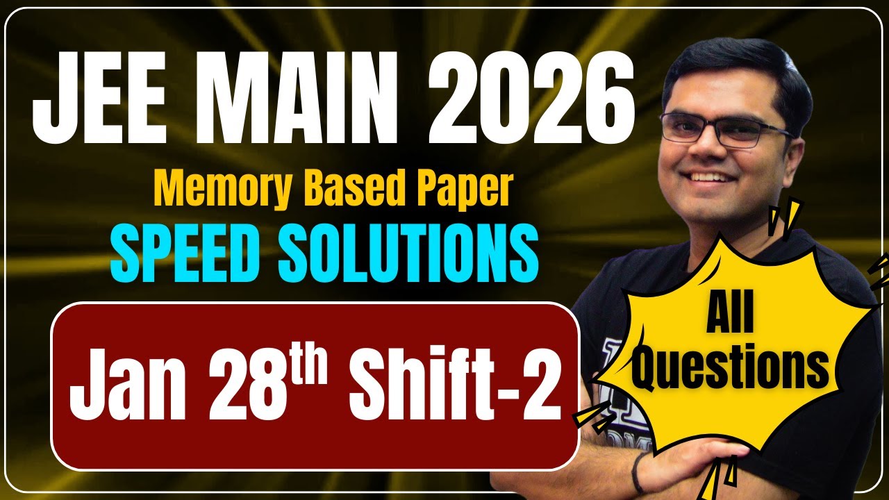 JEE Main 2026 Paper Discussion 28th January Shift 2 | Speed Solutions | Jayant SIr