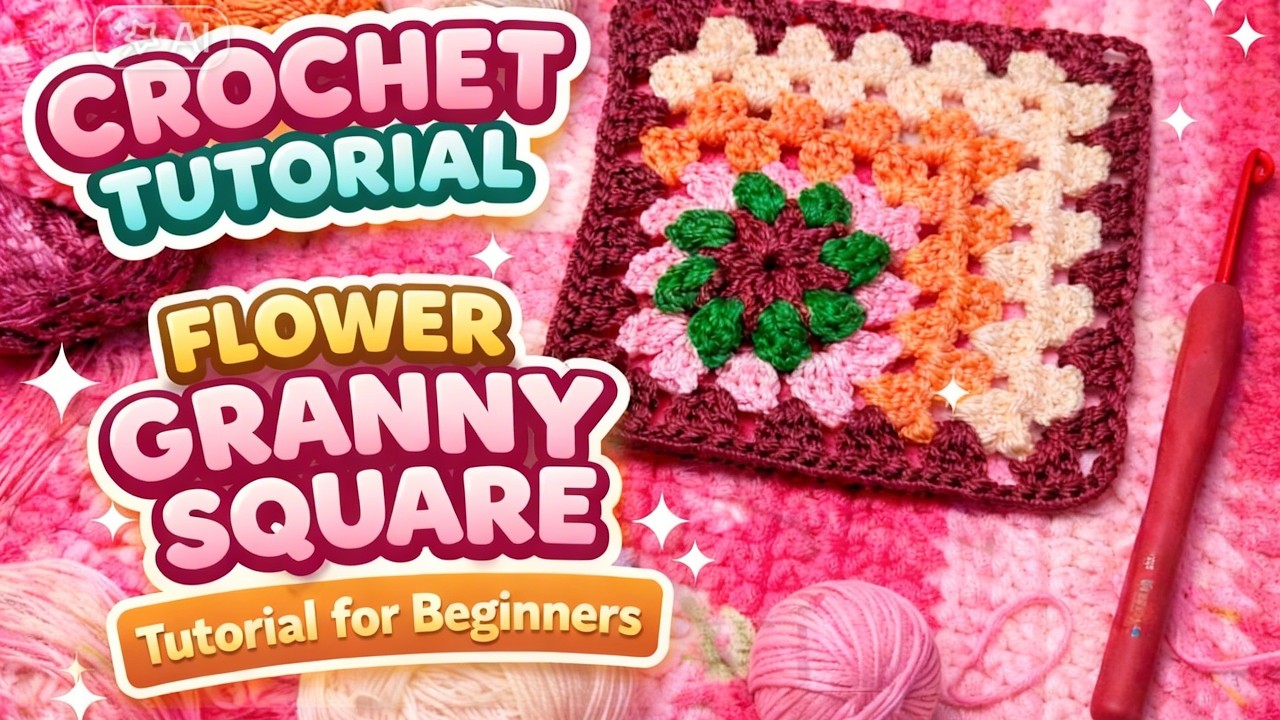 Belajar crochet flower granny square mudah untuk pemula!