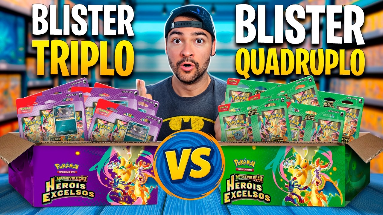Blister Triplo VS Blister Quadruplo de Carta Pokémon Heróis Excelsos