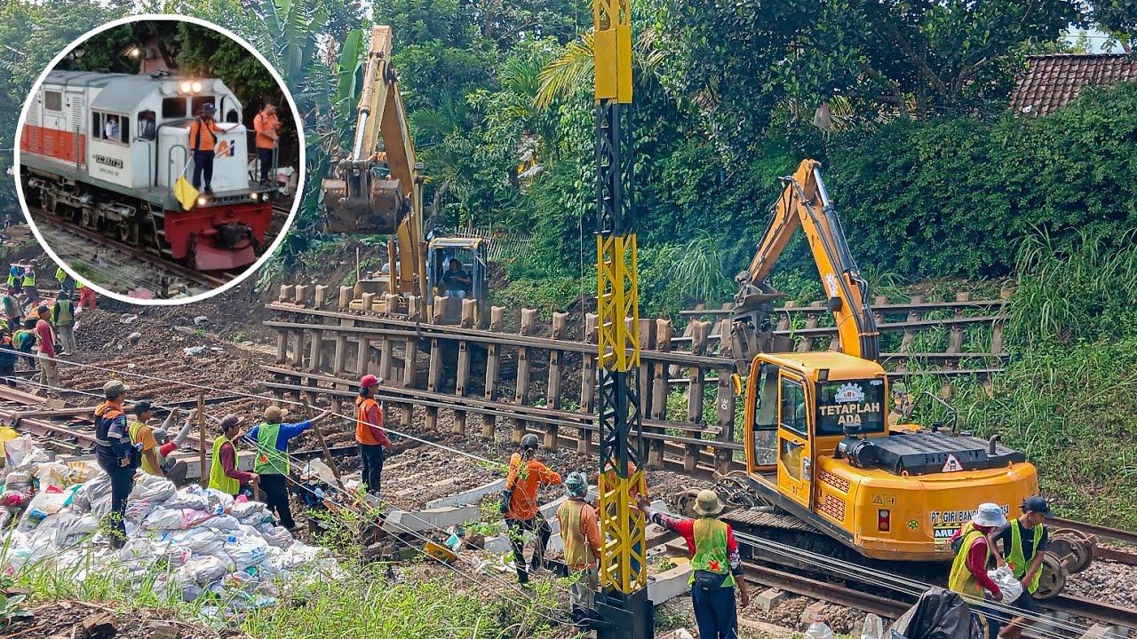 Full Proses Bongkar Jalur dan Switch Over Track Utama Kereta Api di Stasiun Arjasa #keretaapi 