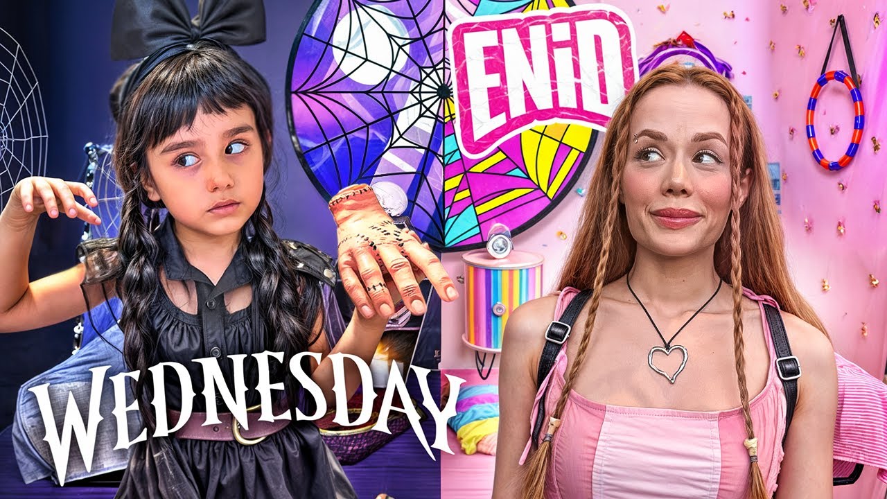 ANNEMLE 24 SAAT BOYUNCA WEDNESDAY VE ENID OLDUK ?! Öykü Karta | Gamze Karta