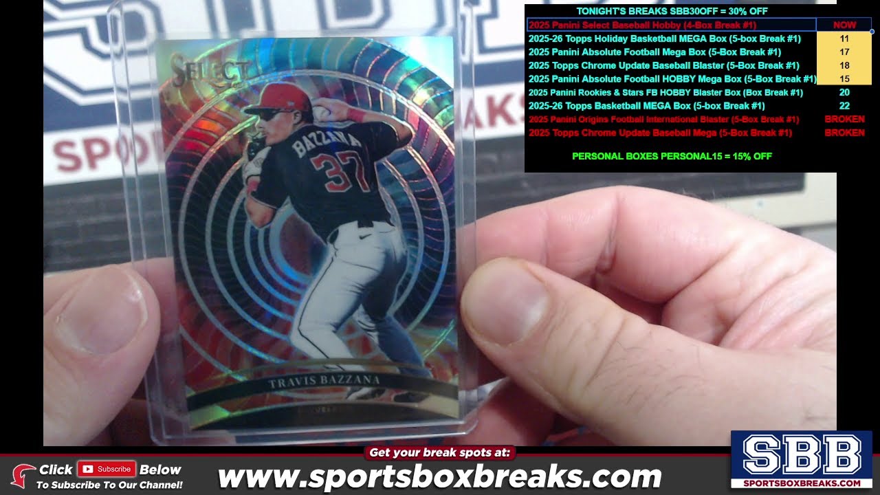 2025 Panini Select Baseball Hobby (Choose Team - 4-Box Break #1)