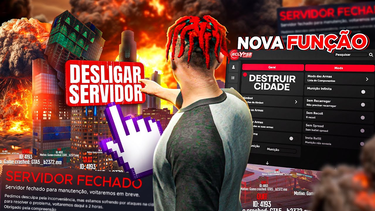 COMO DERRUBAR SERVIDORES COM HACK MOD MENU PRA FIVEM/GTA RP 100% INDETECTÁVEL! ECLYPSE MENU