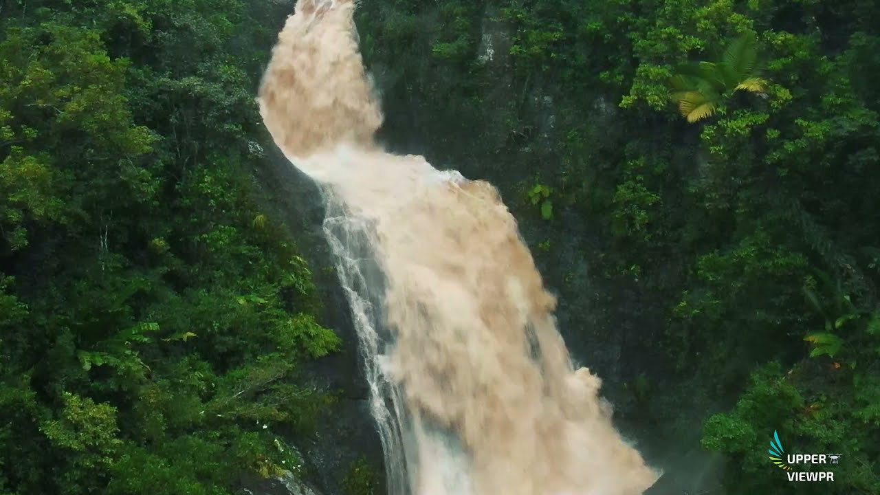 Chorro Doña Juana CRECIDO, Impresionante desde el drone.