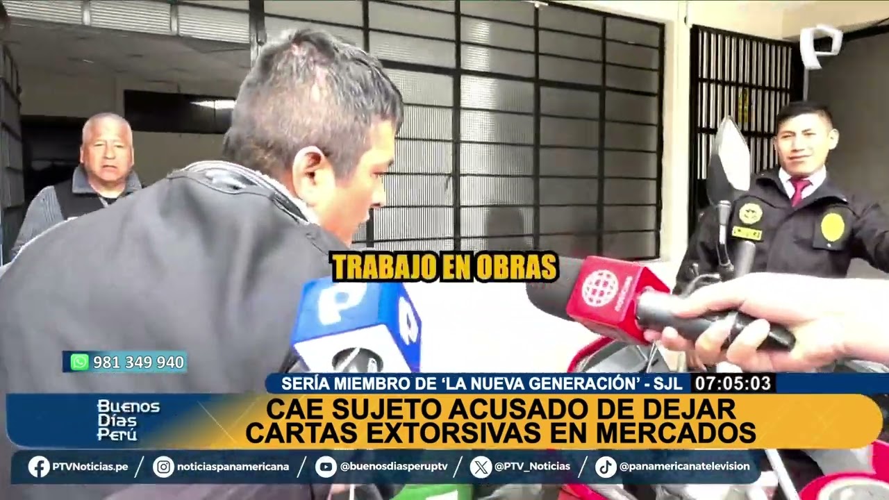 Cae sujeto acusado de dejar cartas extorsivas en mercados de SJL