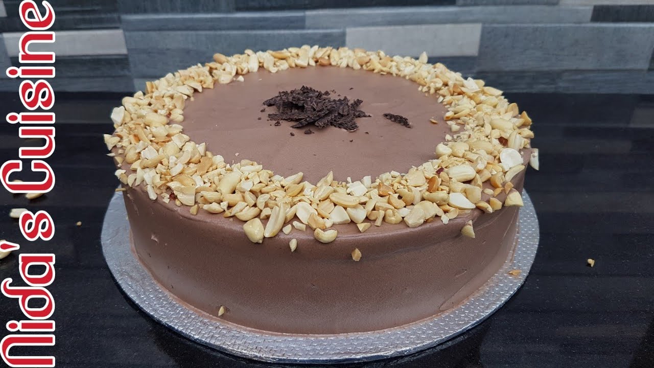 Chocolate Peanut Cake - Chocolate Cake Recipe - Nida's Cuisine - Cake Recipe