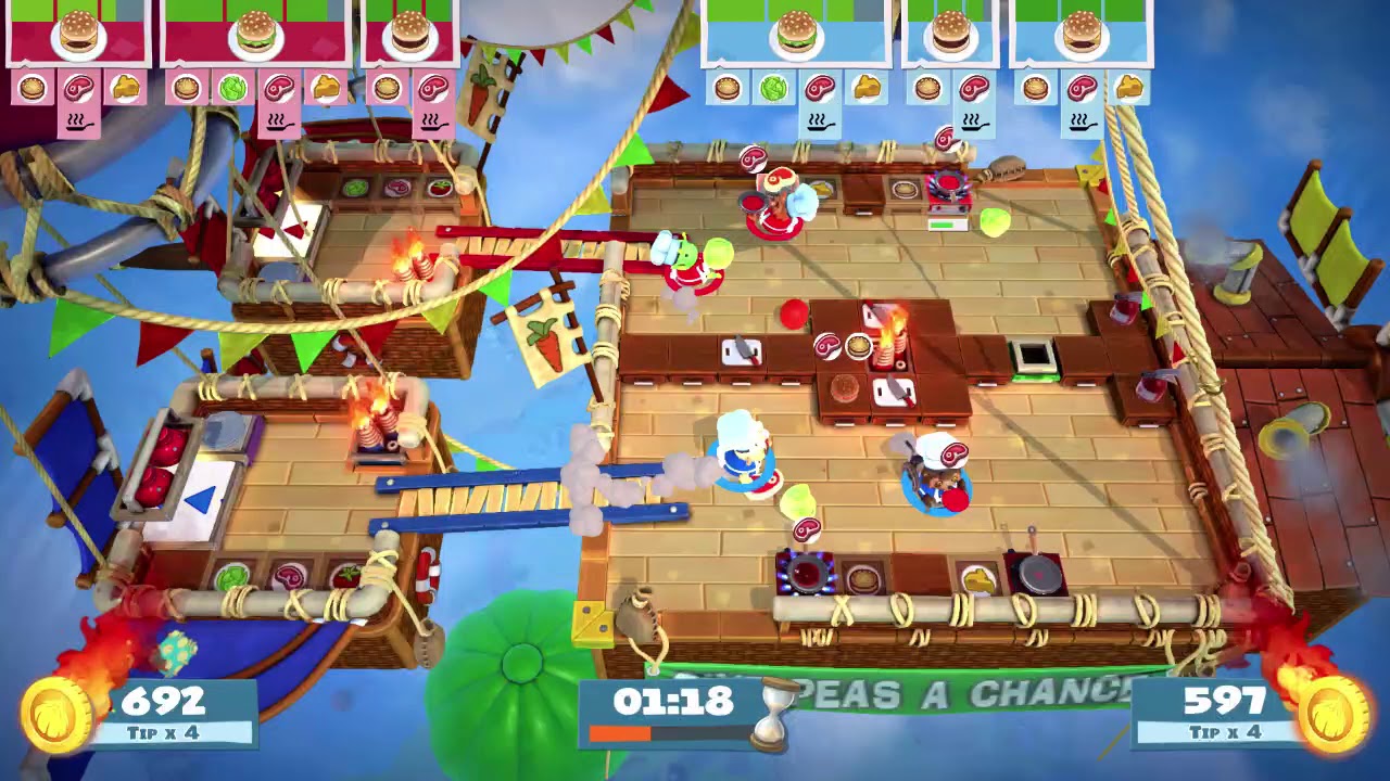 Overcooked 2 - Versus Mode - Buffet Balloons 2v2 (4 players)