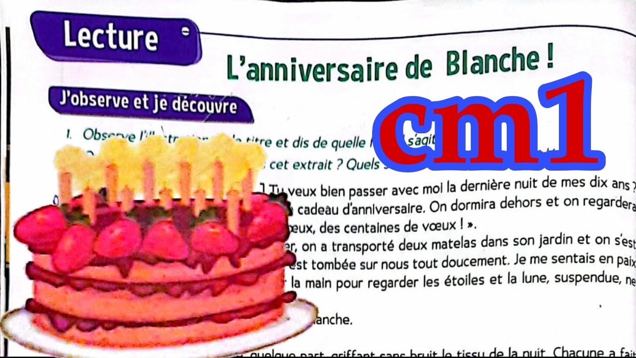 lecture :l'anniversaire de blanche le trésor des mots cm1 lecture lente  pour apprendre facilement