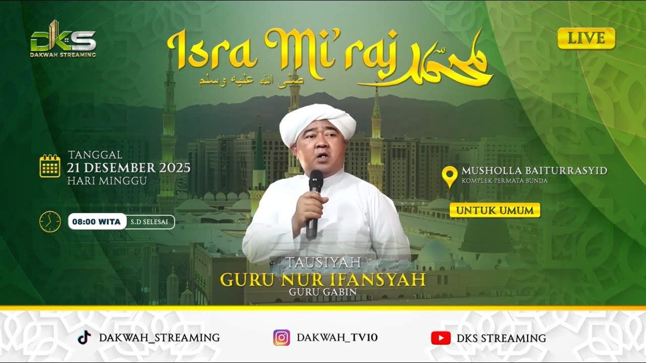 LIVE | Isra Mi'raj Nabi SAW Tausiyah Guru Nur Ifansyah  ( Guru Gabin )
