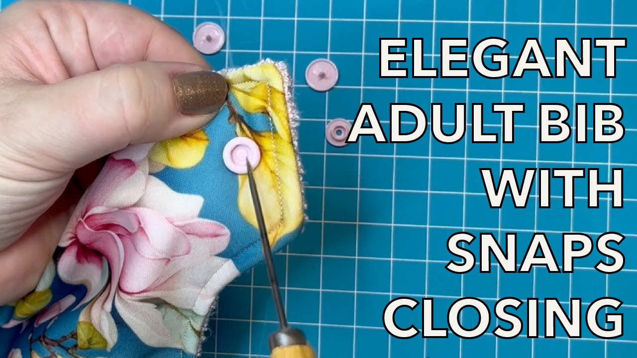 Elegant adult bib with the pocket and snaps closing