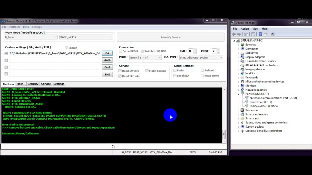 NEW MTK CHIPSET PRELOADER TO   BROM MODE CHANGE
