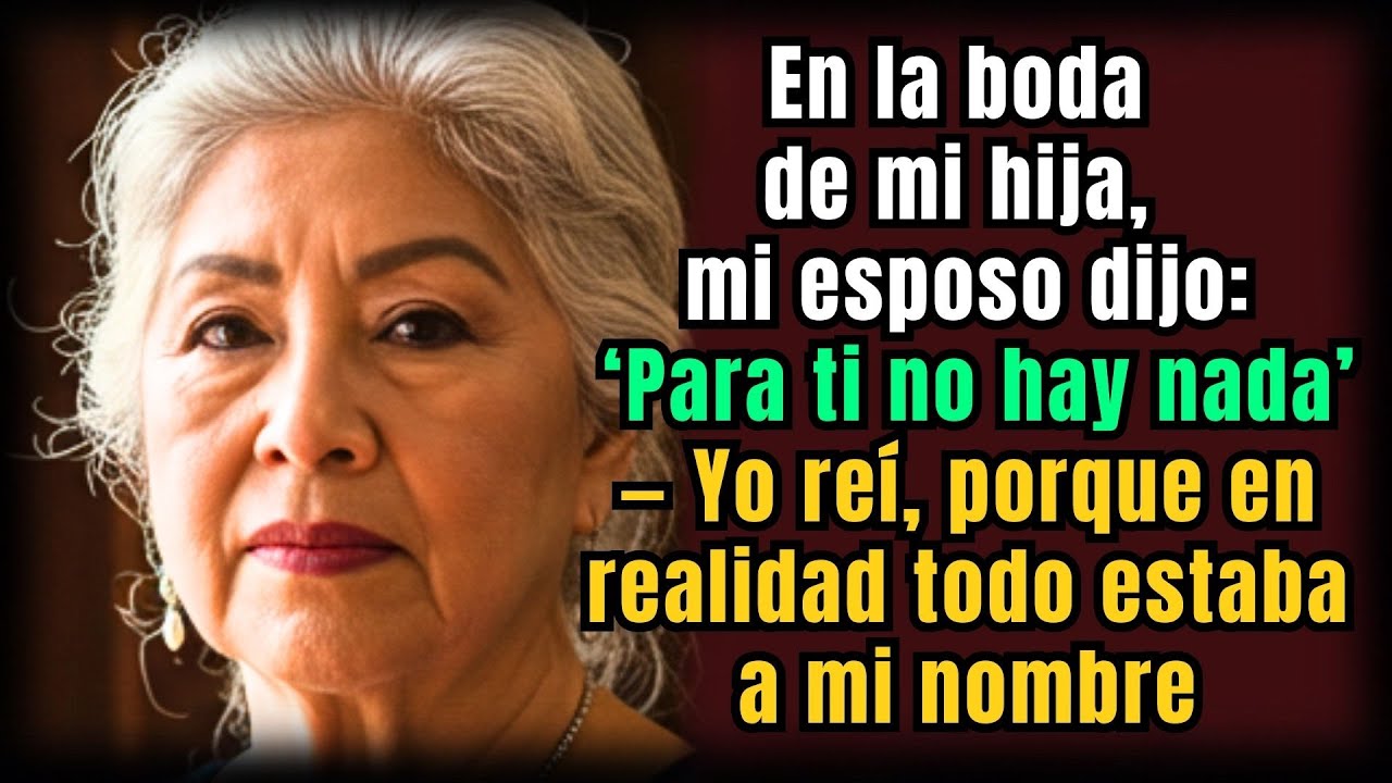 En la boda, mi esposo dijo: “Tú no recibes nada” — yo reí: todo estaba a mi nombre