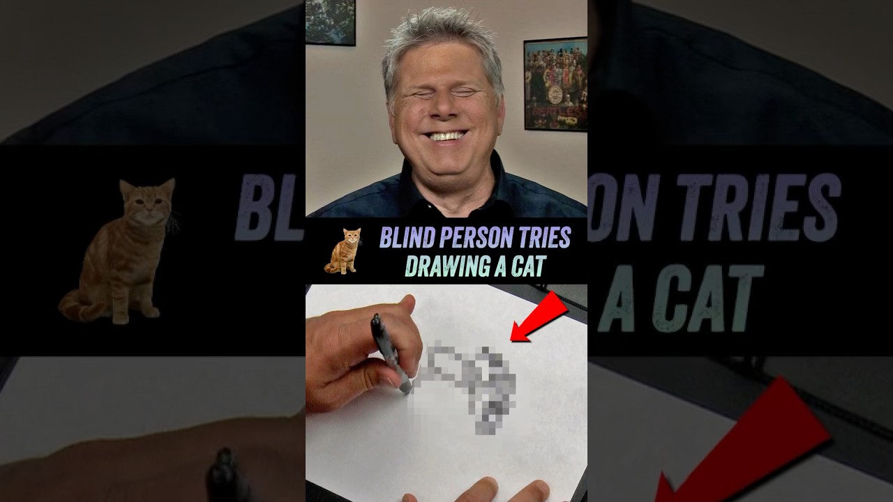 Blind Person Tries Drawing A Cat