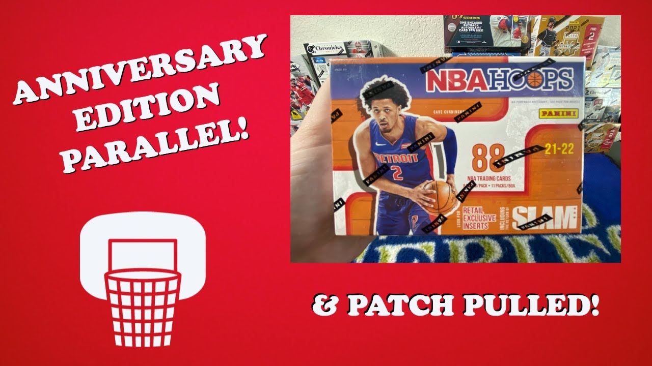 ULTRA-RARE ANNIVERSARY EDITION PARALLEL! PATCH PULL! | 2021-22 NBA Hoops Blaster Box Product Review!