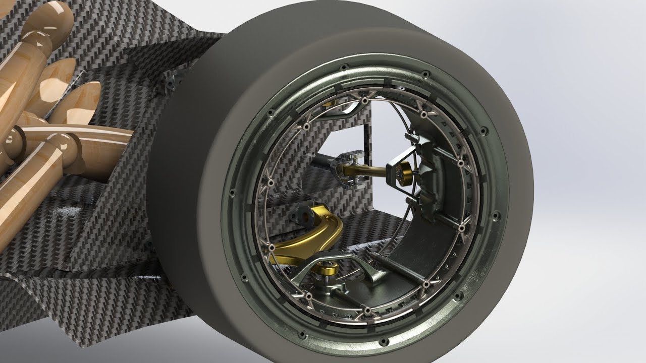 Vision 2040 Solidworks car design project, Suspension, steering and motor update | The Nr1 Designer
