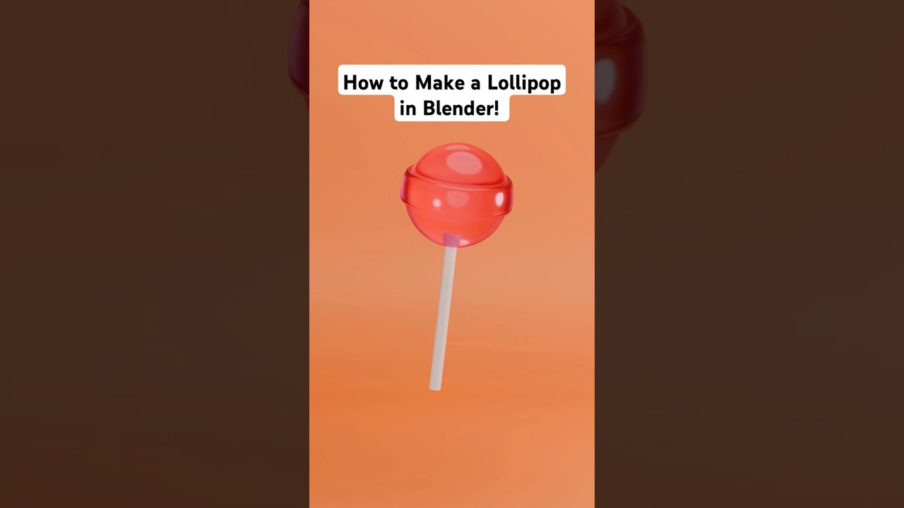how to make a lollipop in blender!! 🍭✨️ (in 1 minute!) #oneminutetutorial #blendertutorial #3dfood
