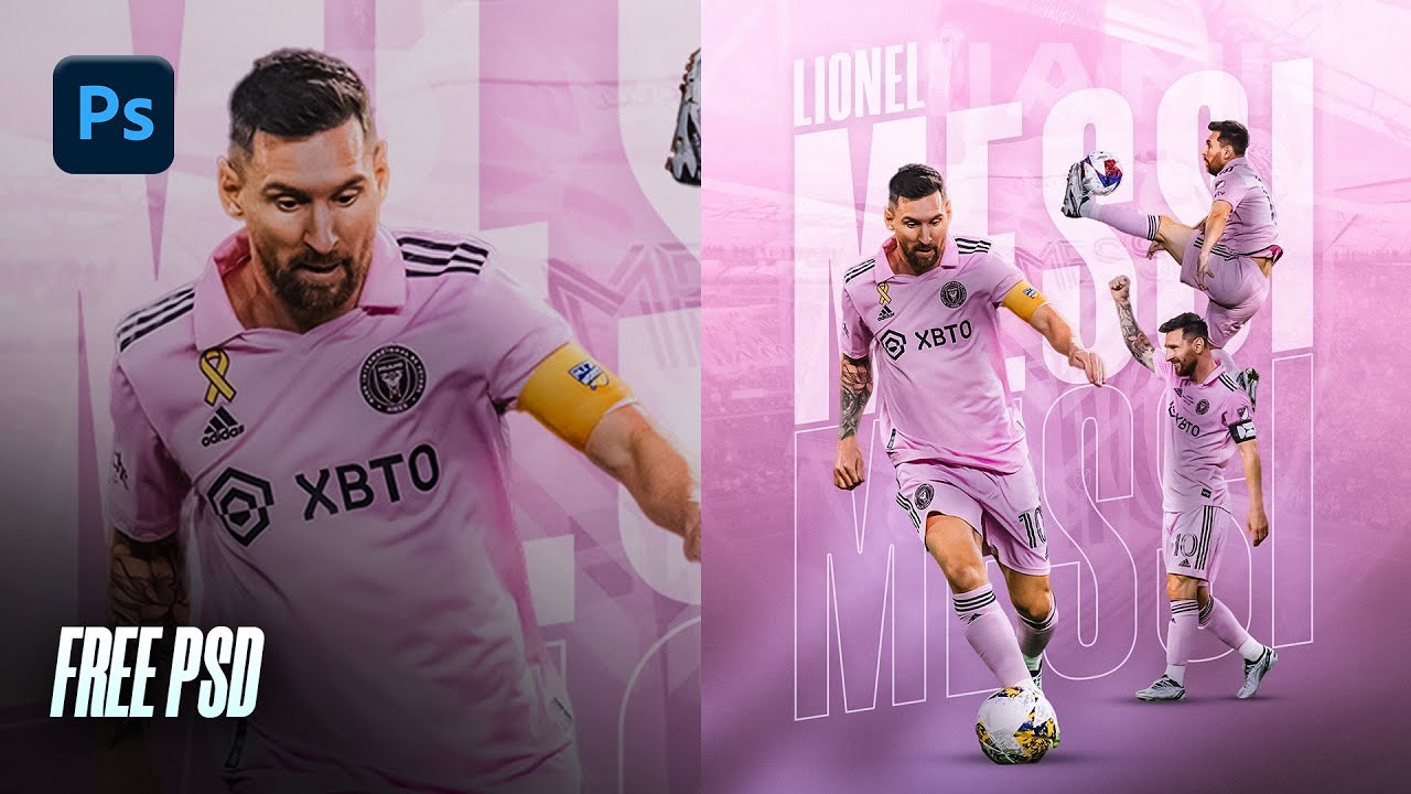 LIONEL MESSI POSTER DESIGN - ADOBE PHOTOSHOP [FREE PSD]