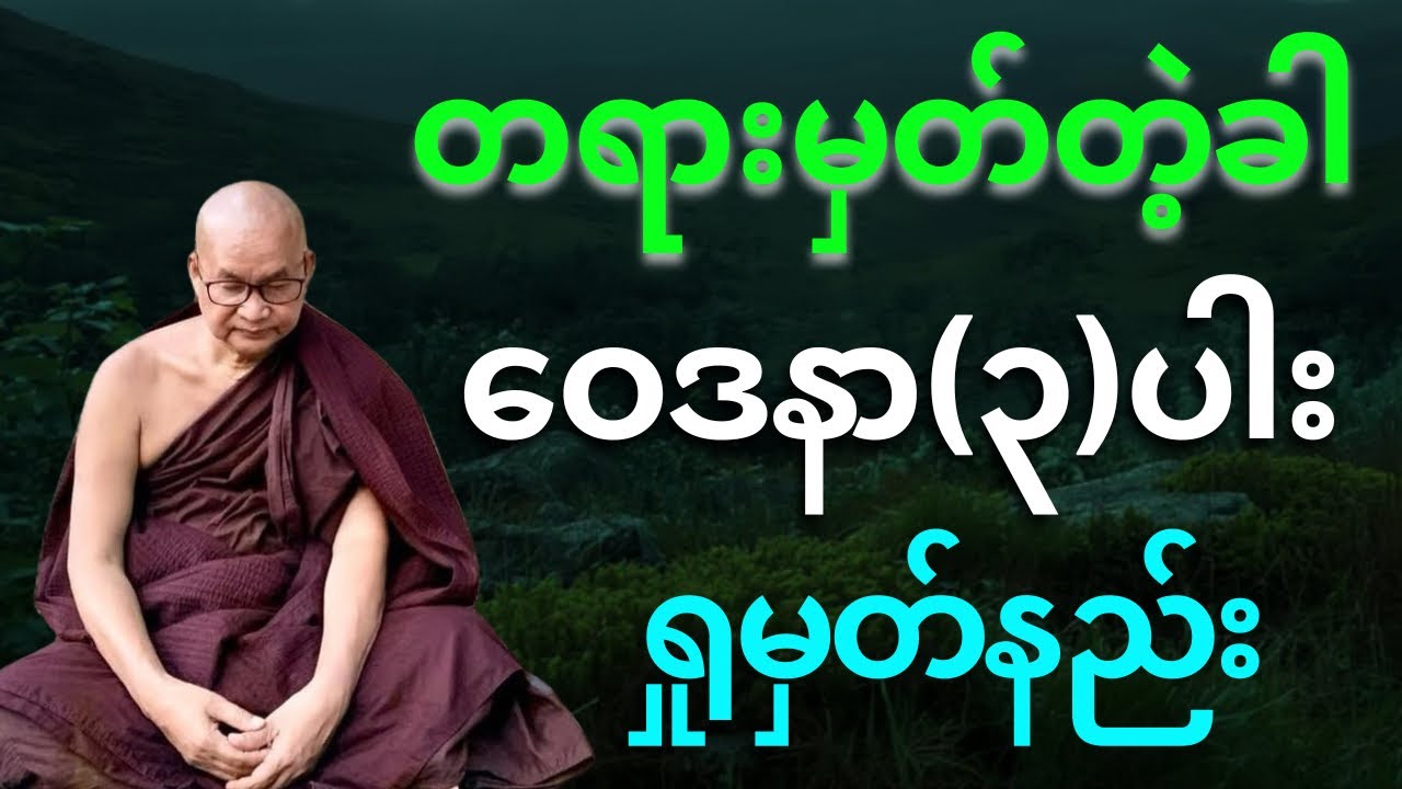 တရားမှတ်တဲ့ခါ ဝေဒနာ(၃)ပါး ရှုမှတ်နည်း 