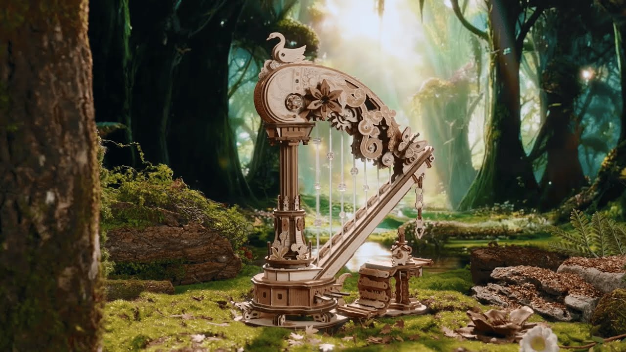 ROKR Magic Harp Music Box Wooden 3D Puzzle AMK71