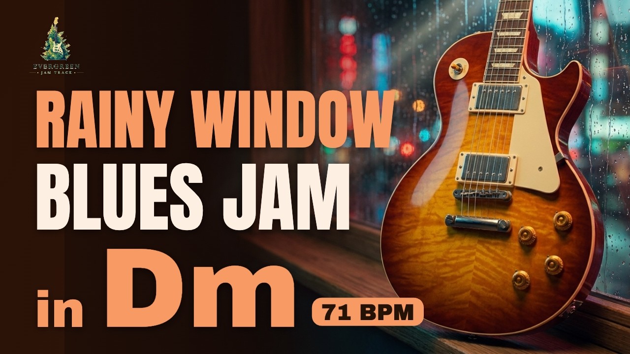 Blues Backing Track in Dm | Rainy Window | 71 BPM