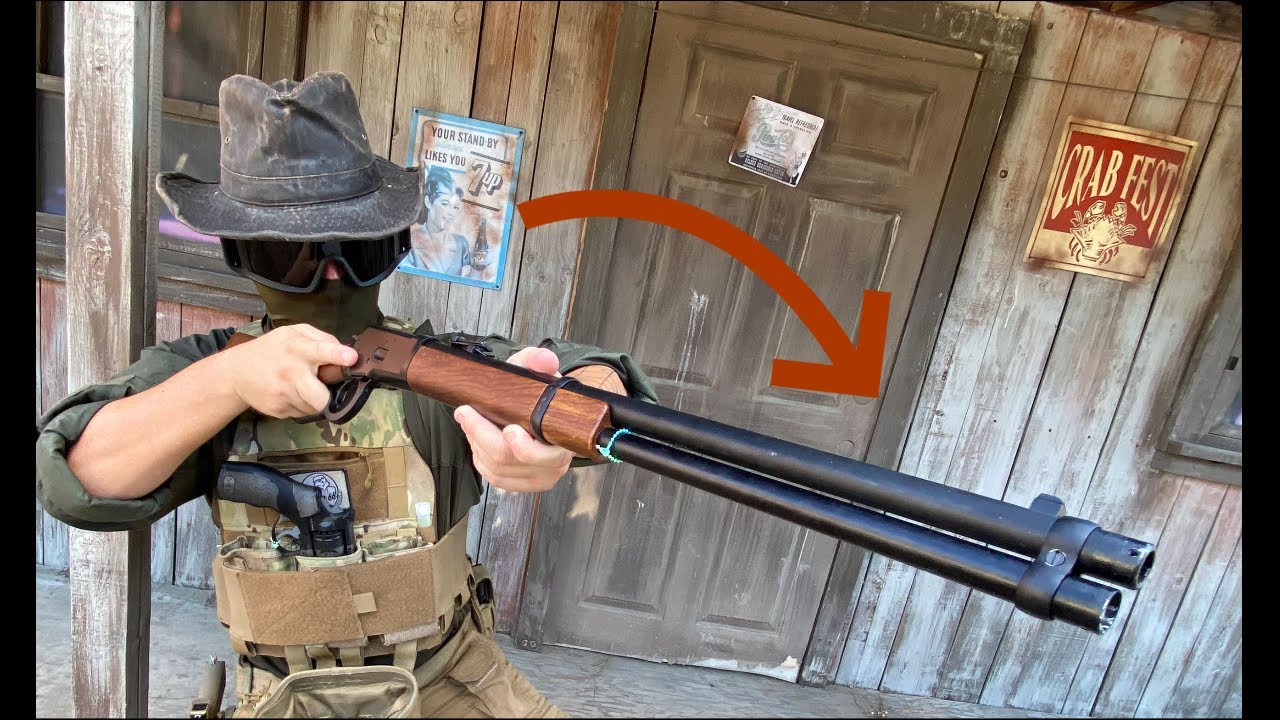 Using a REAL COWBOY GUN!! // A&K Special Edition M1892 High Power Lever Action Airsoft Gas Rifle