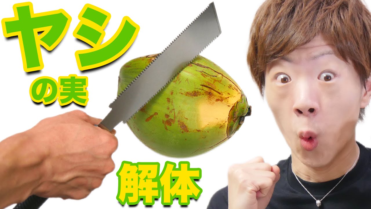 ノコギリでヤシの実解体してジュースを飲む！