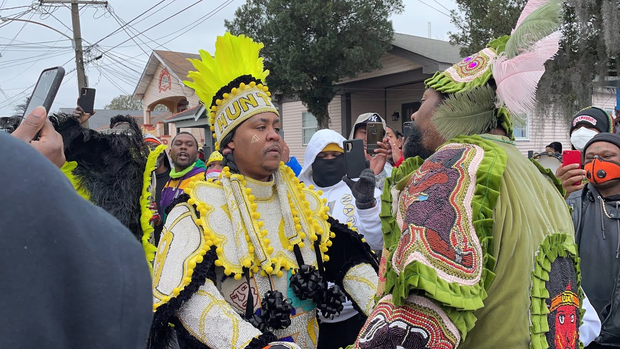 Mardi Gras Indians Showdown (9th Wd vs 7th Wd) with Surprise from Uptown Indian