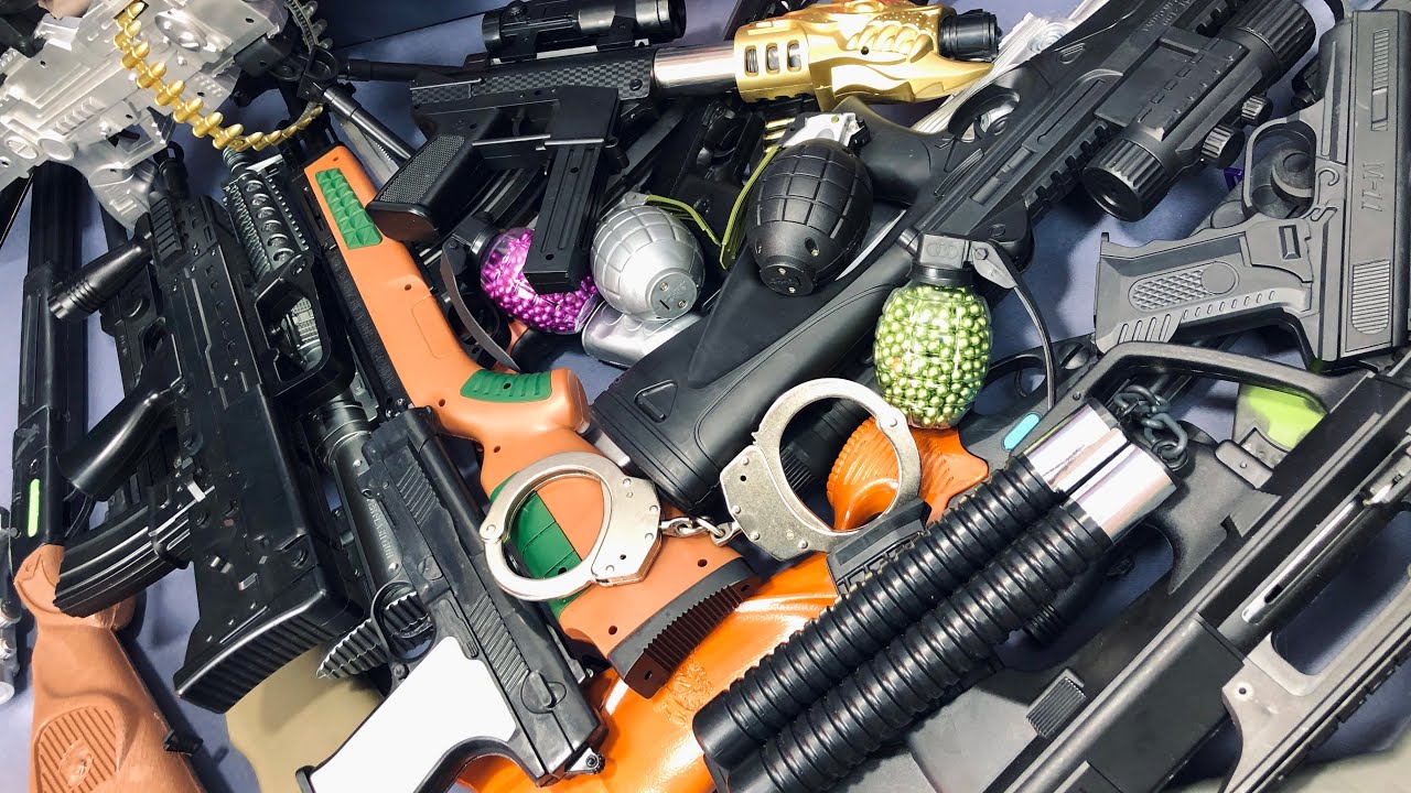 Gun and Rifle Collection, Toy Weapon Types, Dozens of Toy Guns
