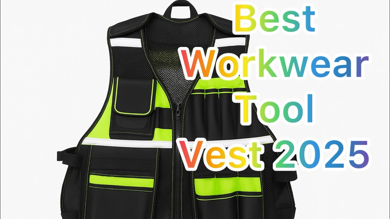 Best Workwear Tool Vest 2025 🔧 | Heavy Duty Safety Vest with Multi-Pockets for Electricians" 📌