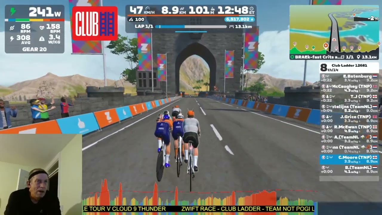 Zwift Club Ladder Race   Team Not Pogi Le Tour v Cloud 9 Thunder 22 1 26