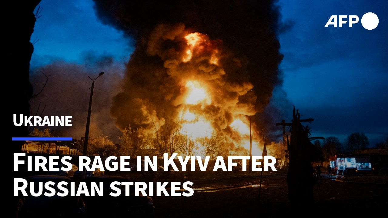 Fires rage in Kyiv after Russian strikes across Ukraine kill 12 | AFP