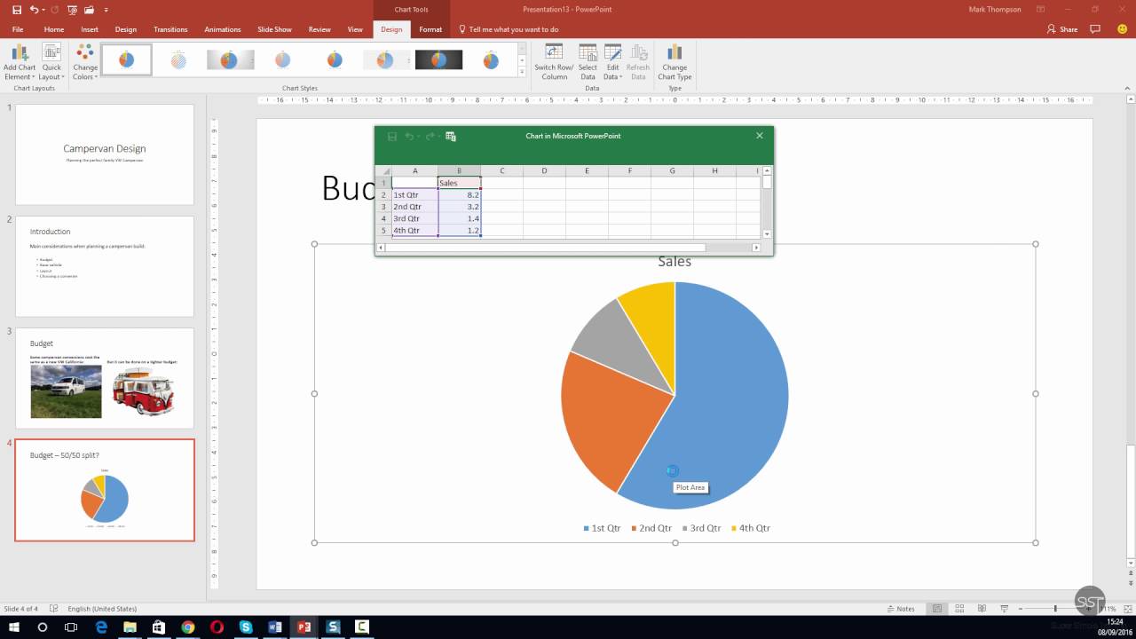PowerPoint 2016 — Вставка и редактирование круговой диаграммы