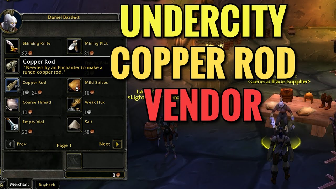 Undercity Where To Buy A Copper Rod - WoW Classic