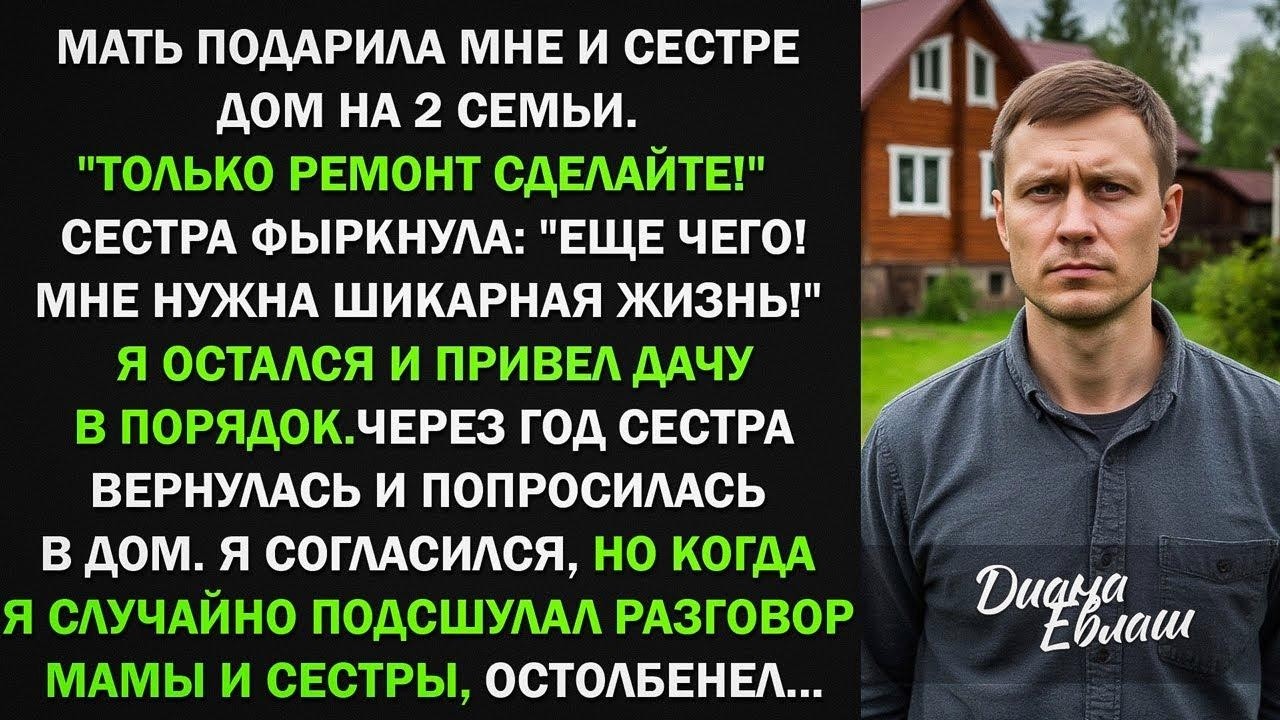 Мать подарила мне и сестре дом на 2 семьи. Только ремонт сделайте! Но когда я подслушал разговор