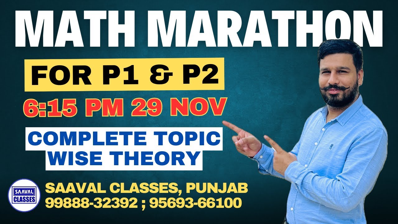 PSTET MATH MARATHON PART-2 | For P1 & P2 | SAAVAL  CLASSES 99888-32392