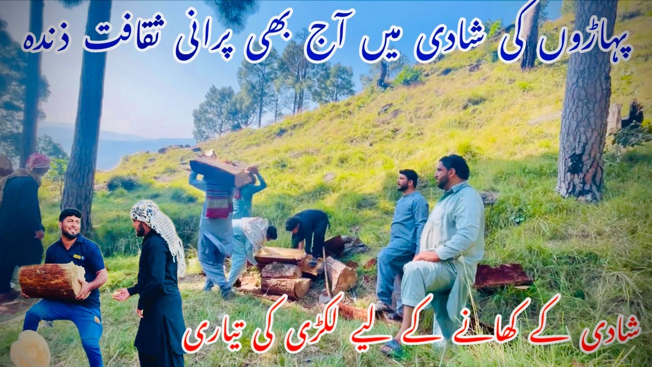 Old tradition still alive in mountain weddings: preparing wood for wedding food