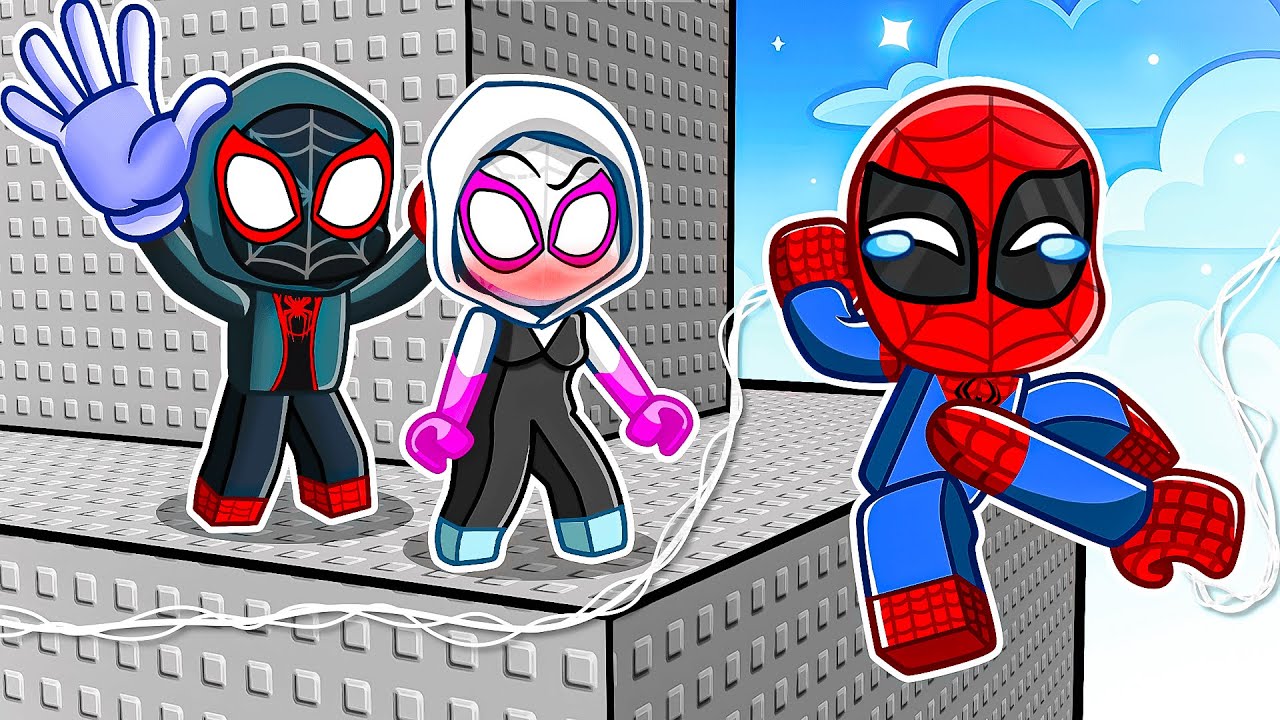 Using SPIDERMAN WEB SHOOTERS in Roblox Troll Tower to Troll My Friends!