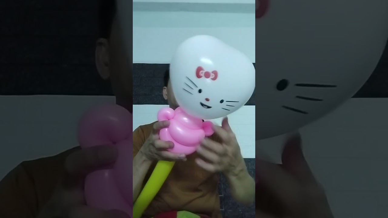 Tạo h&igrave;nh Hello kitty bằng Bong b&oacute;ng ( Make Bubbles hello kitty)