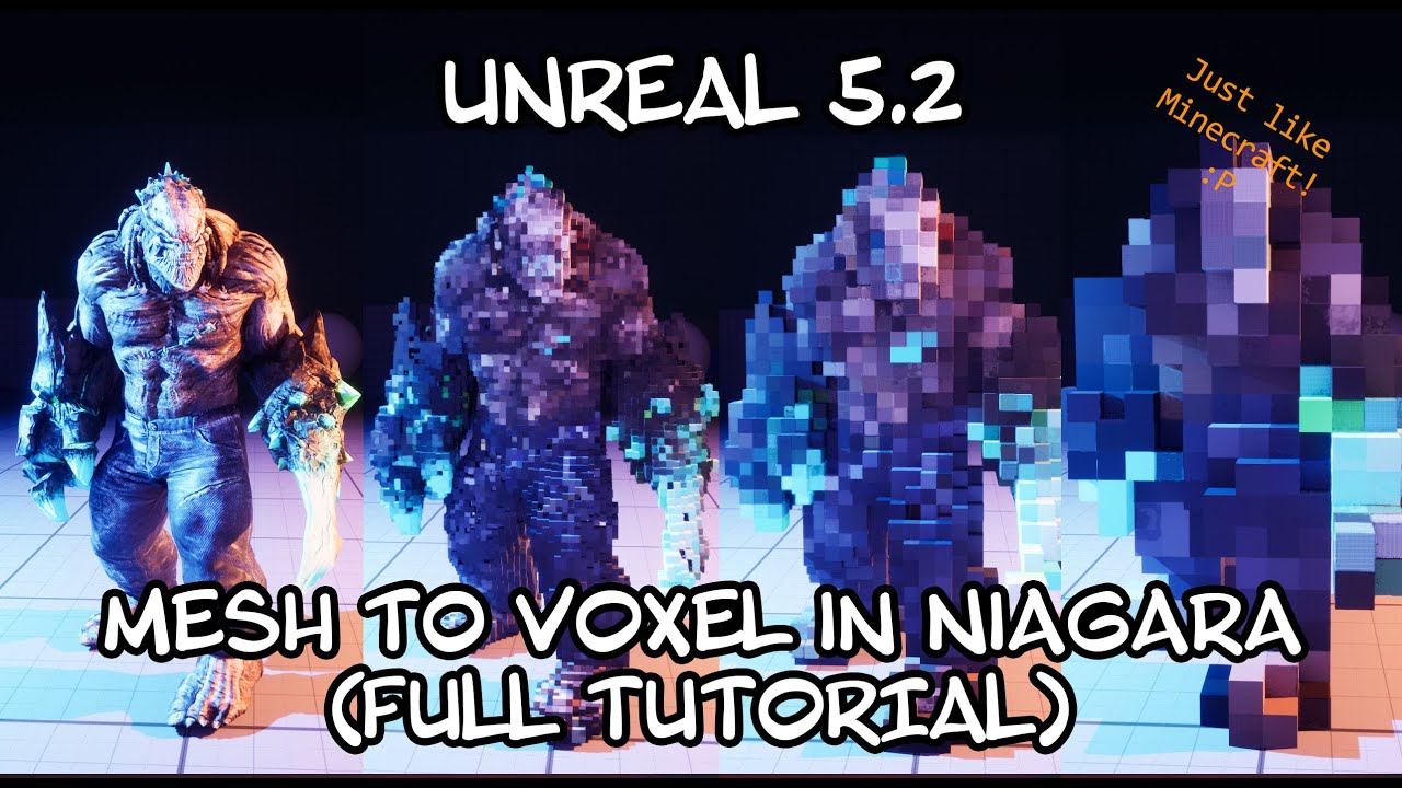 Unreal 5.2 - Mesh to Voxel effect (NIAGARA TUTORIAL)