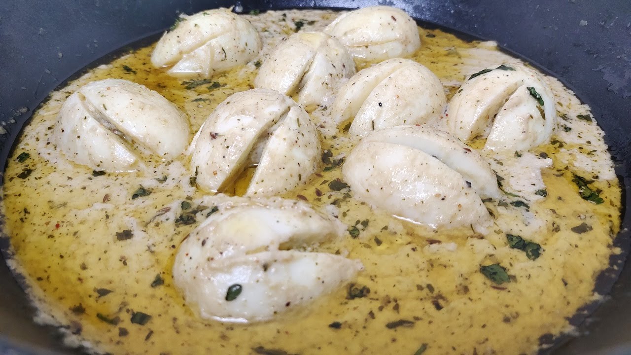 White Egg Korma Recipe | Creamy Anda Malai Gravy | Anda Malai Masala