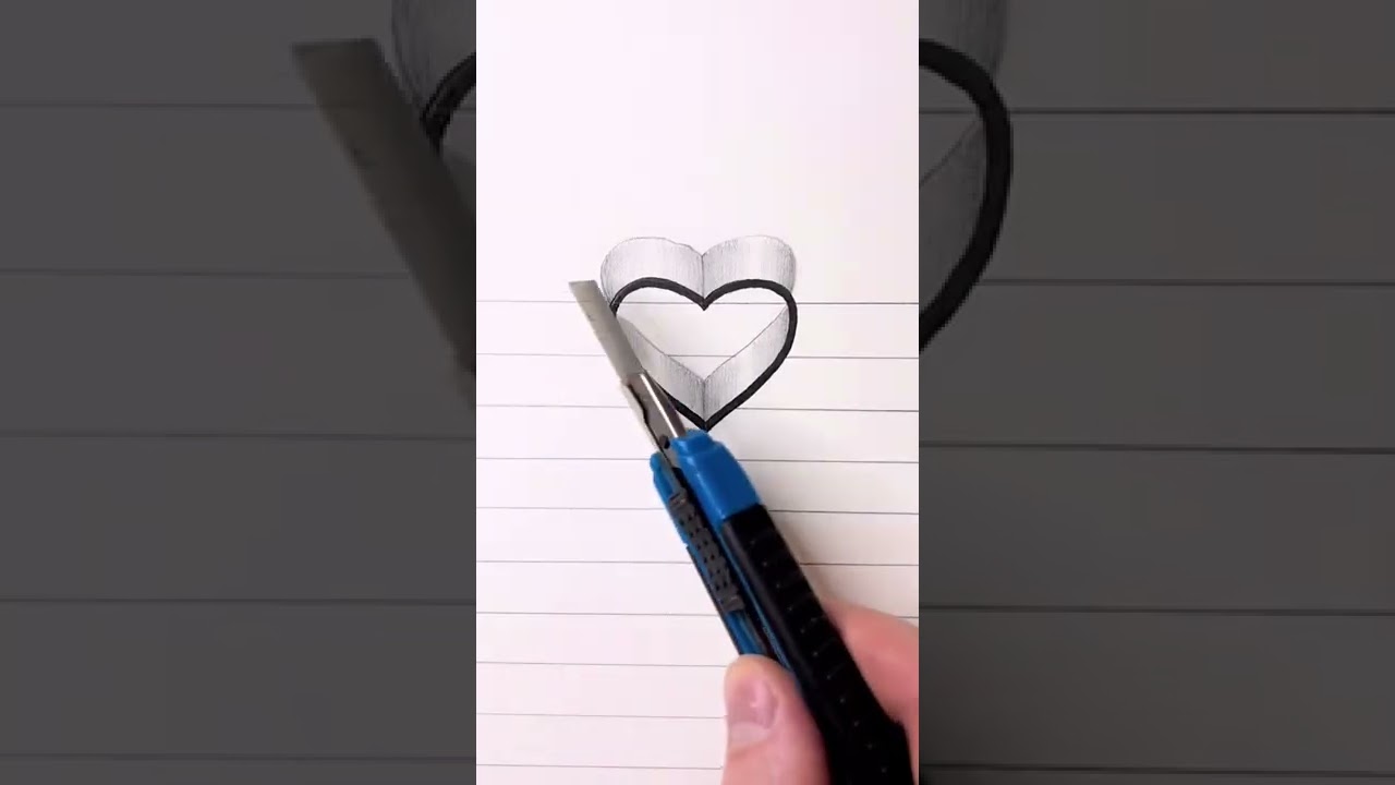 3D Drawing heart ❤️