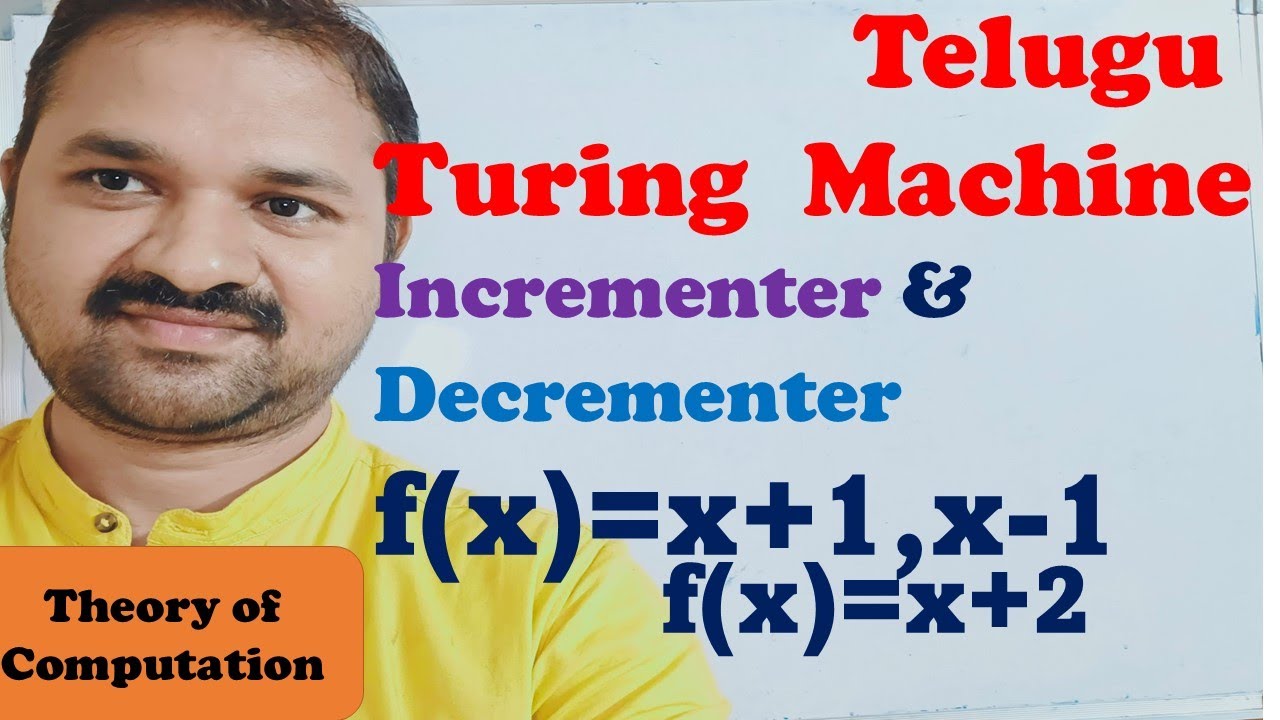 TOC In Telugu | Turing Machine for Incrementer | Decrementer | function f(x)=x+1 |f(x)=x+2 |f(x)=x-1