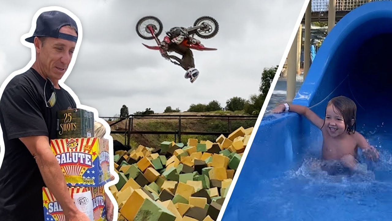 Learning To Backflip 75ft at The MaddHouse! Foam Pit Almost Caught On Fire!!