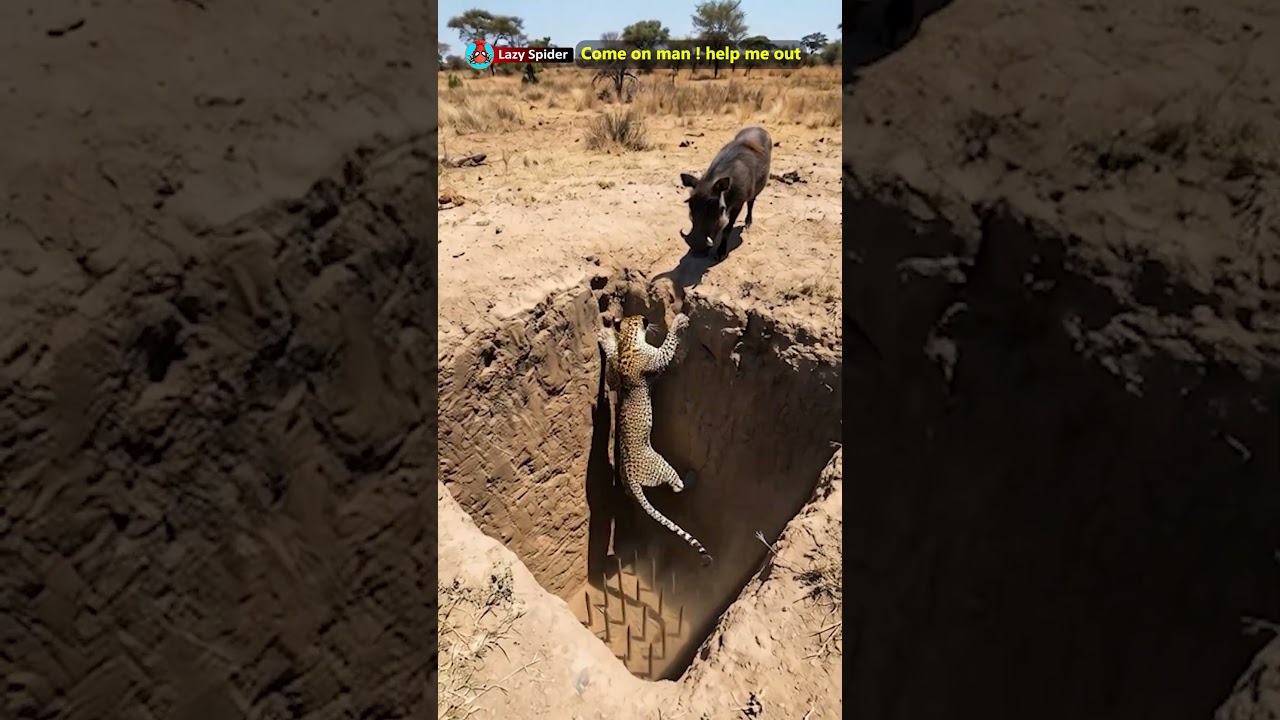 The warthog may have pushed the leopard 🤣😁😂