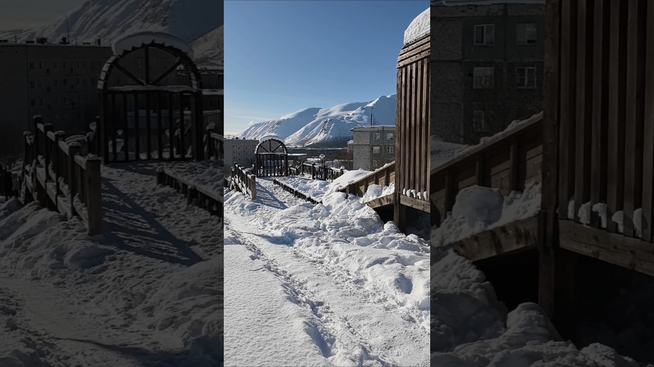 В городском сквере граффити теперь на китайском. Туристы и снег на русском севере. Кукисвумчорр 25км