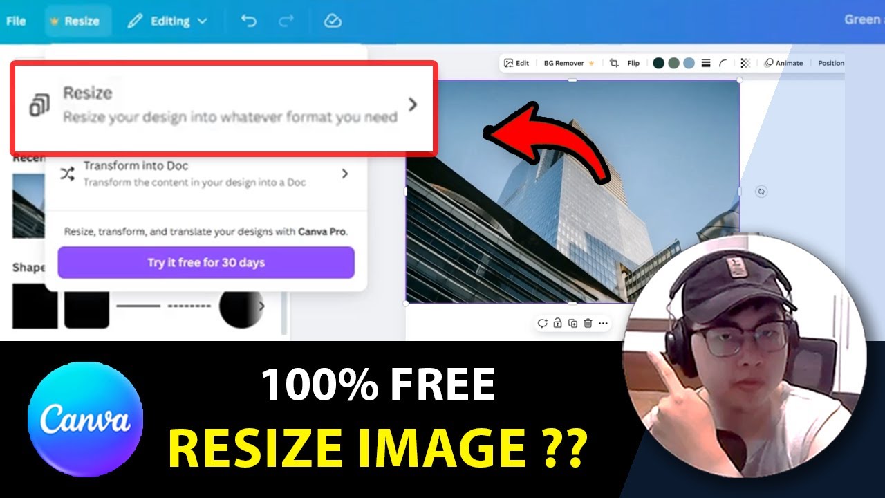 How to resize image in canva without cropping(100% Free, no canva pro)