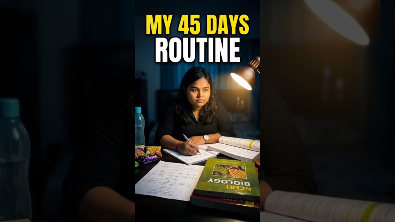 My Real Routine in Last 45 Days of NEET😱 #neet #neetexam #neetpreparation #neetaspirants#shorts